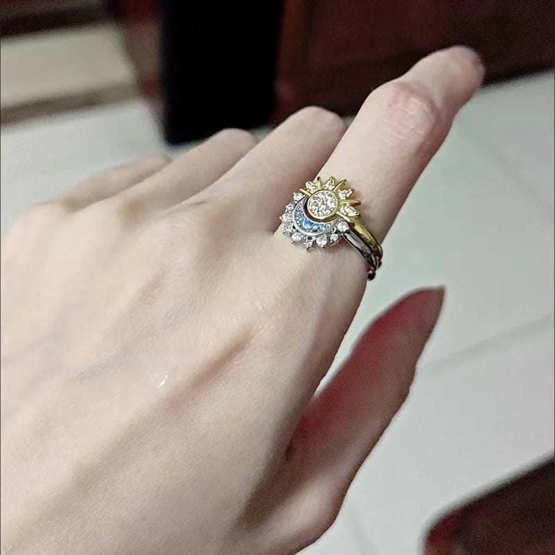 Celestial Sun & Moon Ring Set