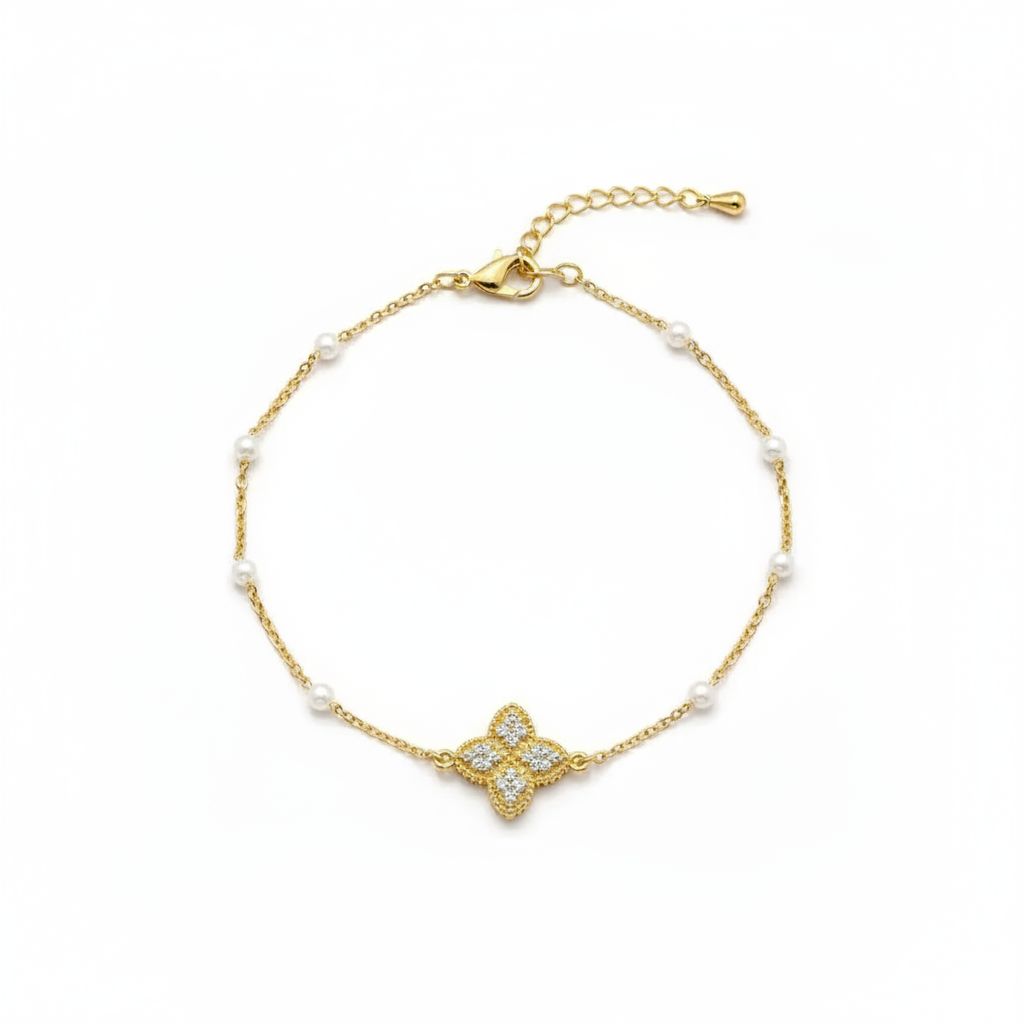princess flower Charm Bracelet