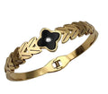 Black Petal Leaf Bangle