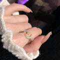 Star & Moon Rhinestone Ring