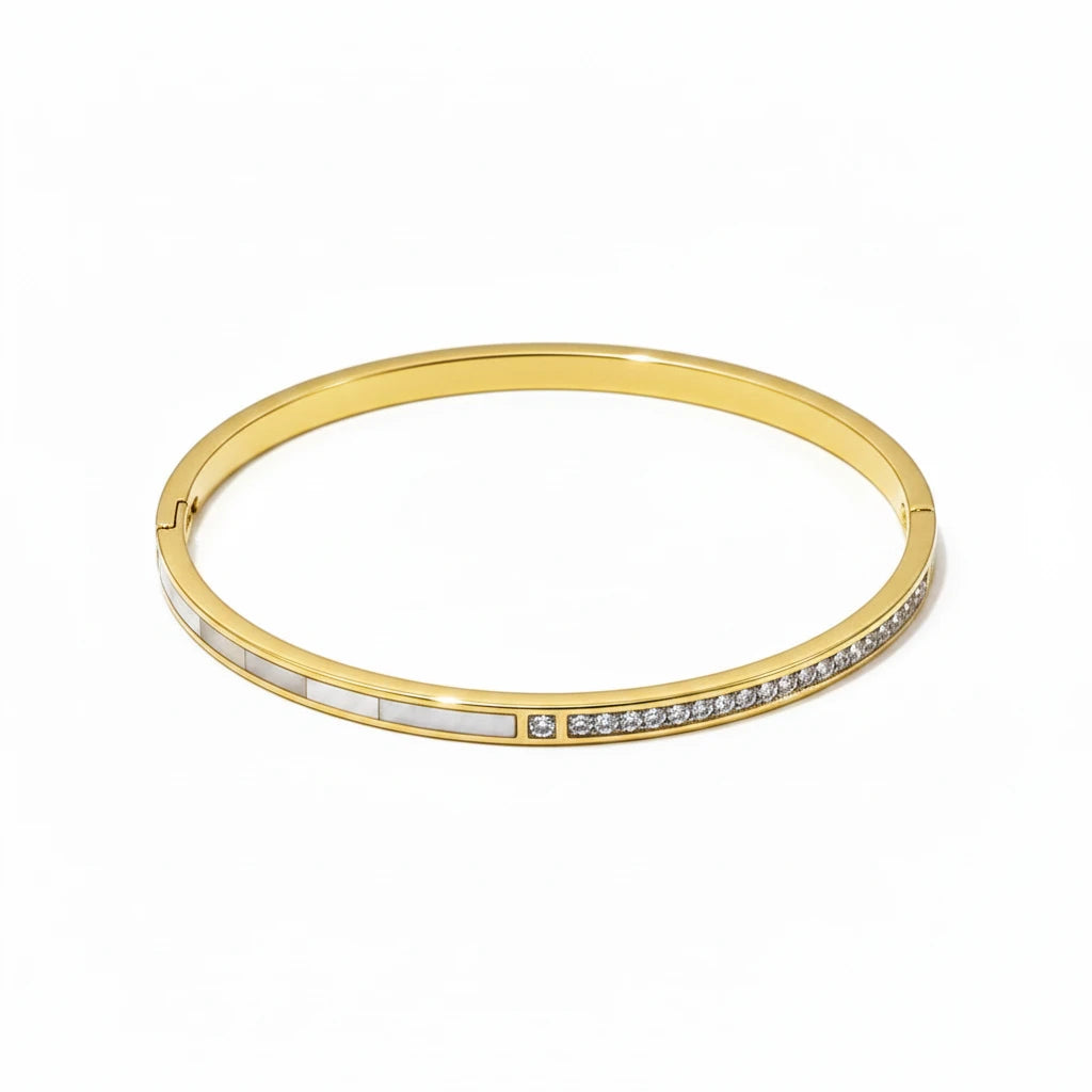 Elegant Slim Crystal-Line Bangle
