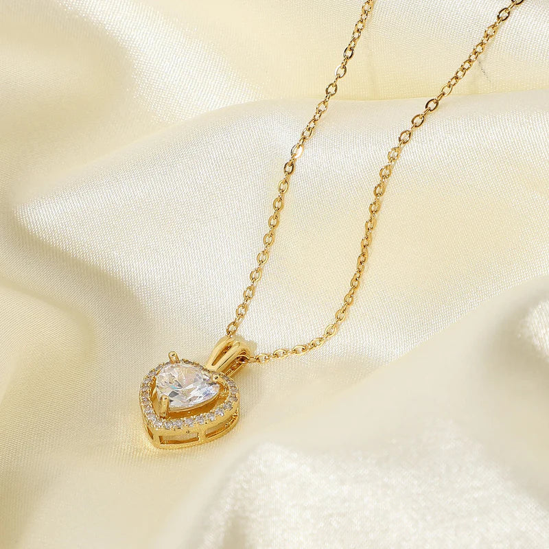Elegant Heart Geometry Pendant Necklace