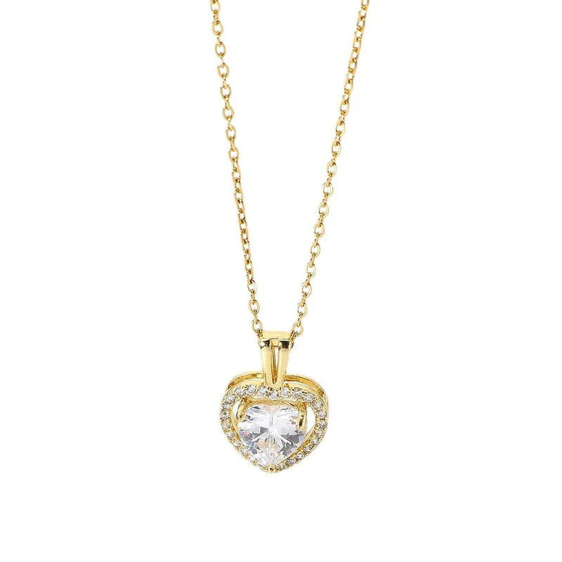 Elegant Heart Geometry Pendant Necklace