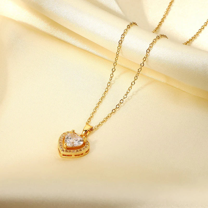 Elegant Heart Geometry Pendant Necklace