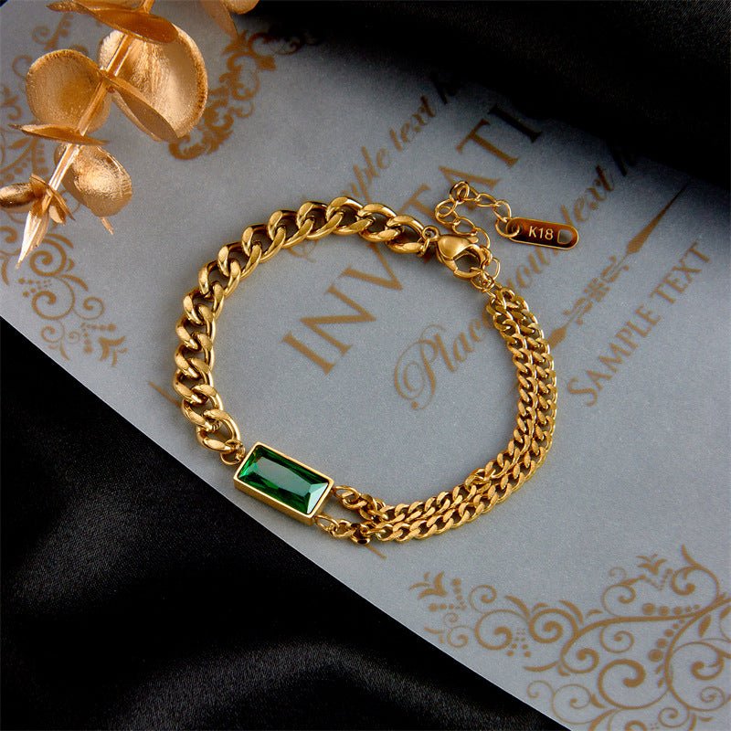 Emerald Green Link Bracelet