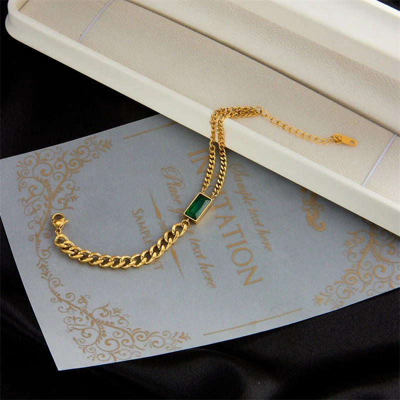 Emerald Green Link Bracelet
