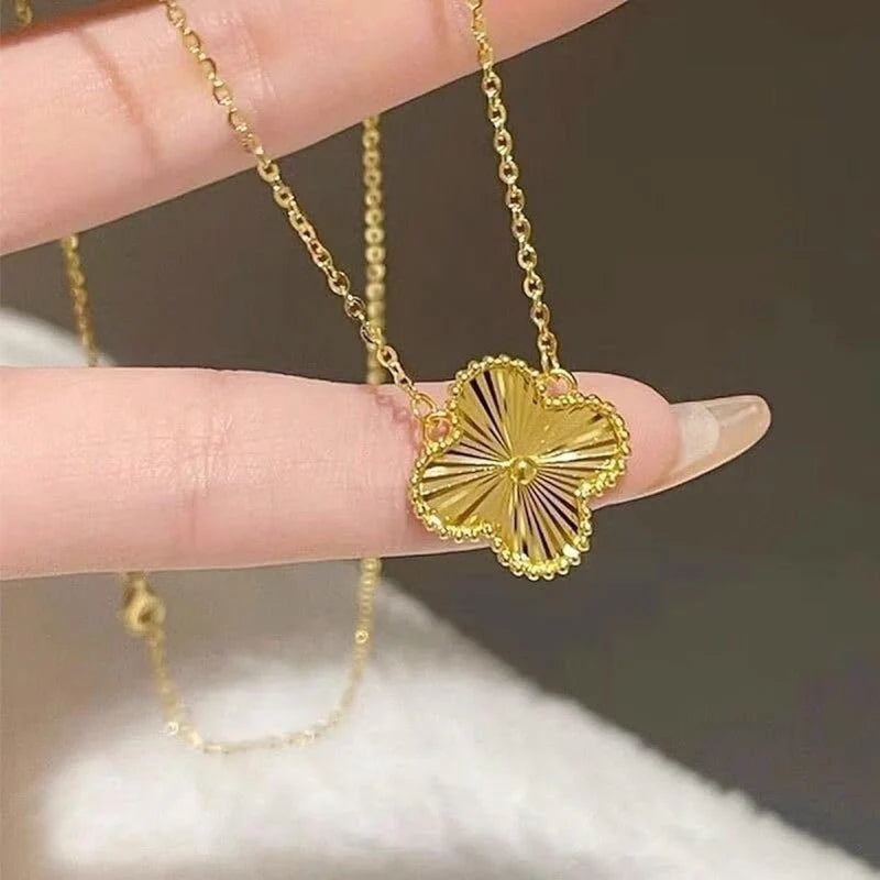 Gold Clover Charm Necklace