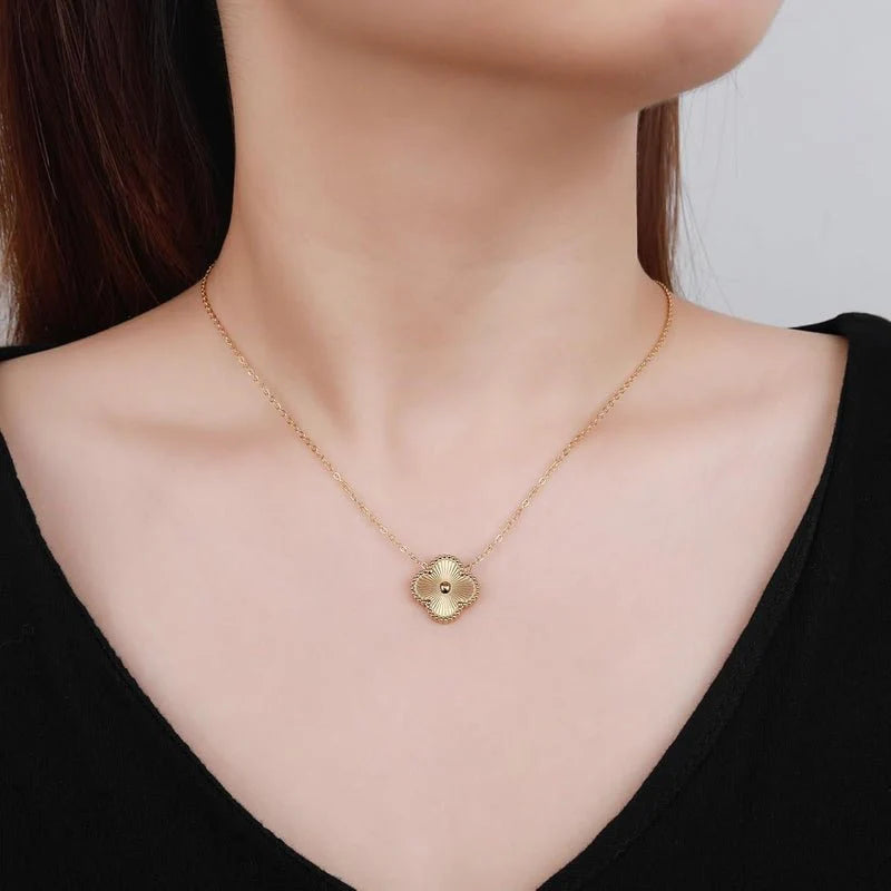 Gold Clover Charm Necklace