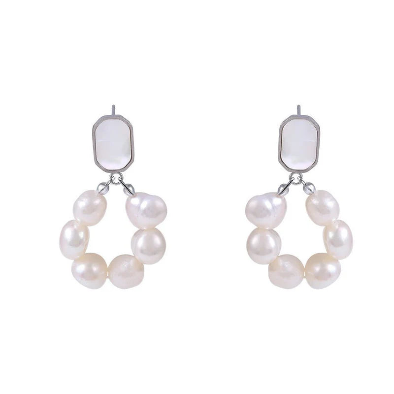 Freshwater Pearl Shell Drop Earrings