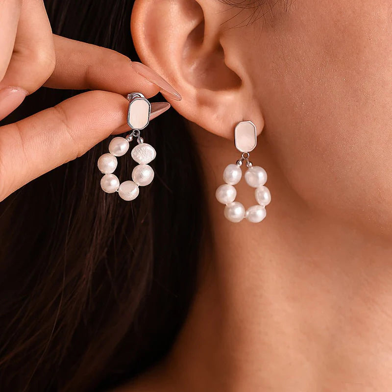 Freshwater Pearl Shell Drop Earrings