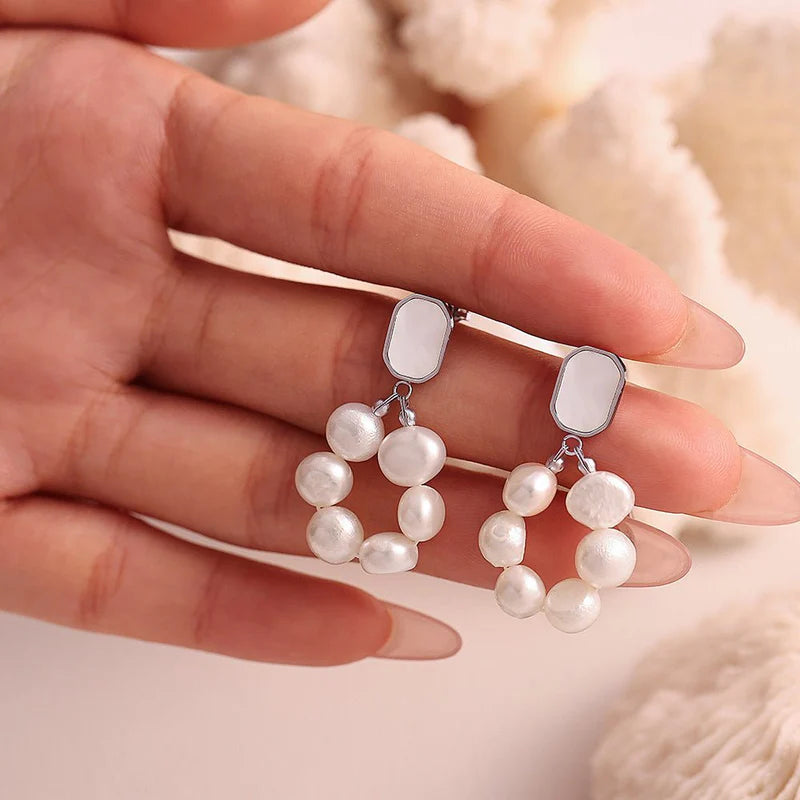 Freshwater Pearl Shell Drop Earrings