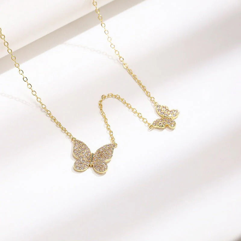 Ethereal Crystal Butterfly Necklace