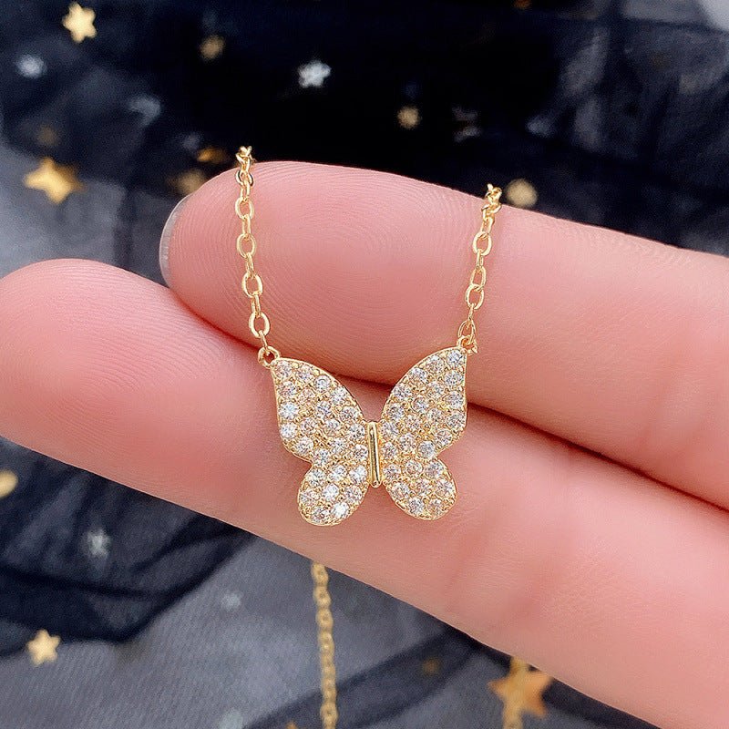 Ethereal Crystal Butterfly Necklace
