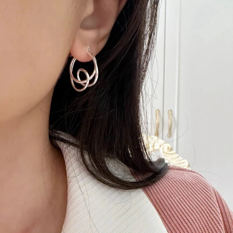Silver Infinity Coil Hoops