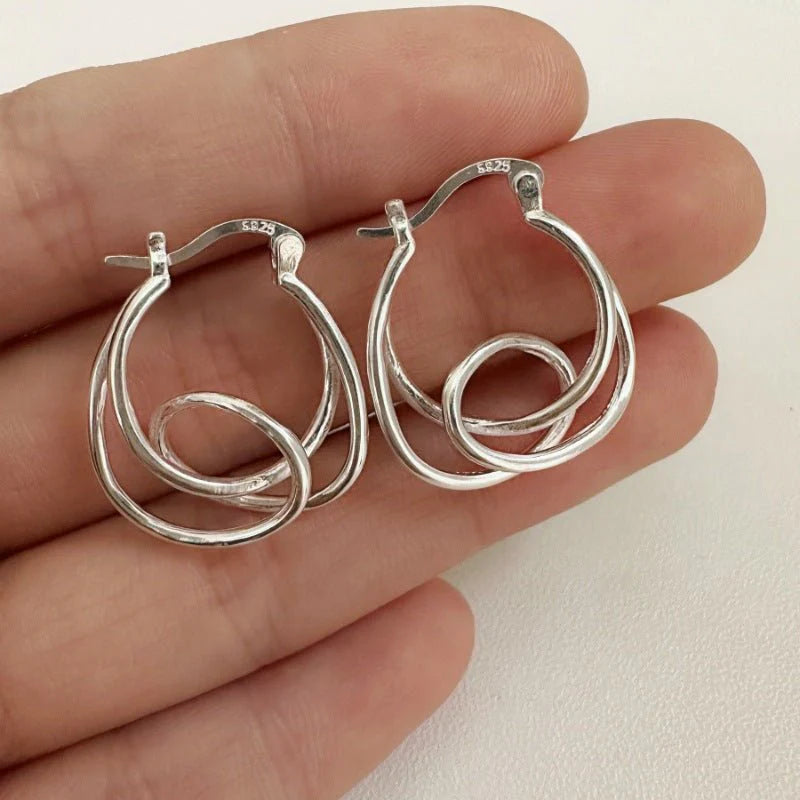 Silver Infinity Coil Hoops