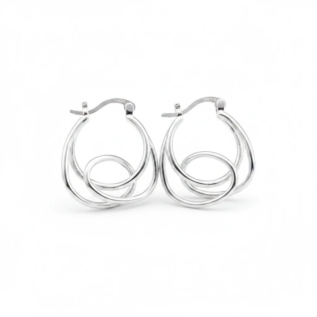 Silver Infinity Coil Hoops