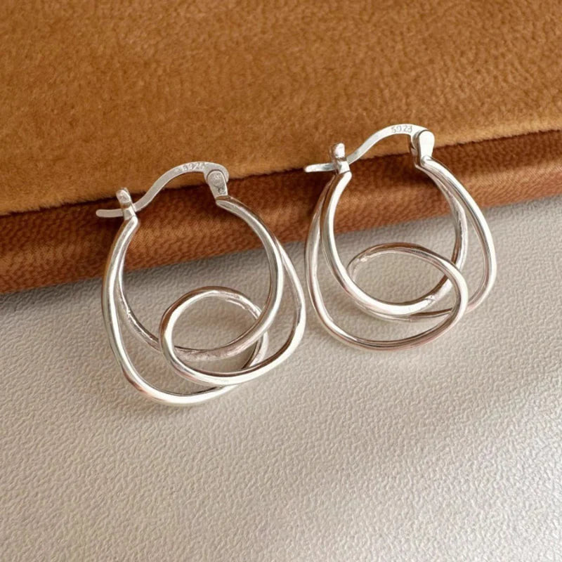 Silver Infinity Coil Hoops