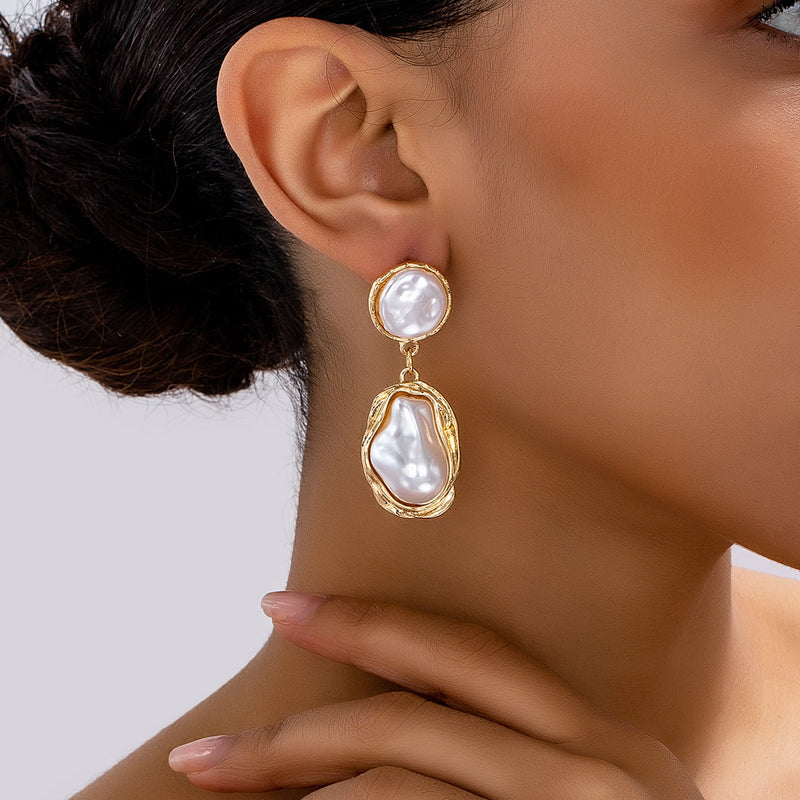 Golden Framed Pearl Drops