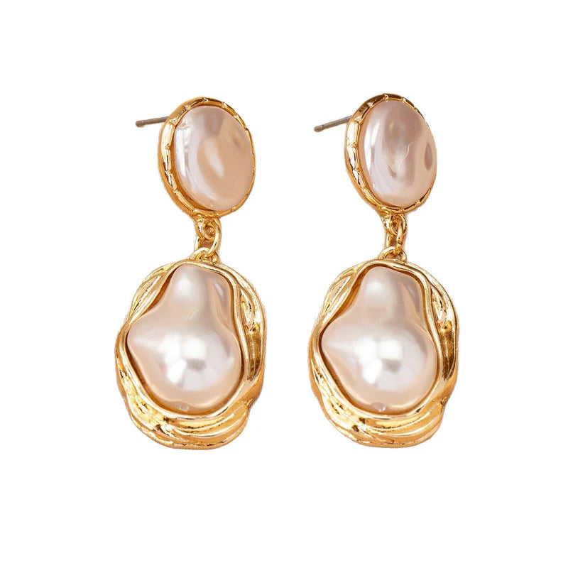 Golden Framed Pearl Drops