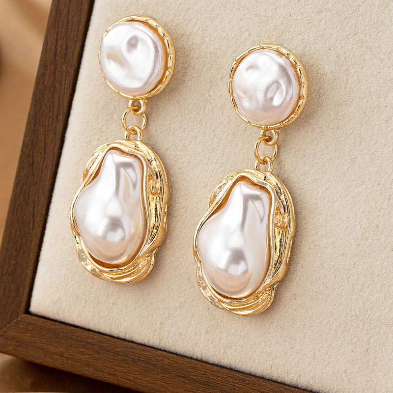 Golden Framed Pearl Drops