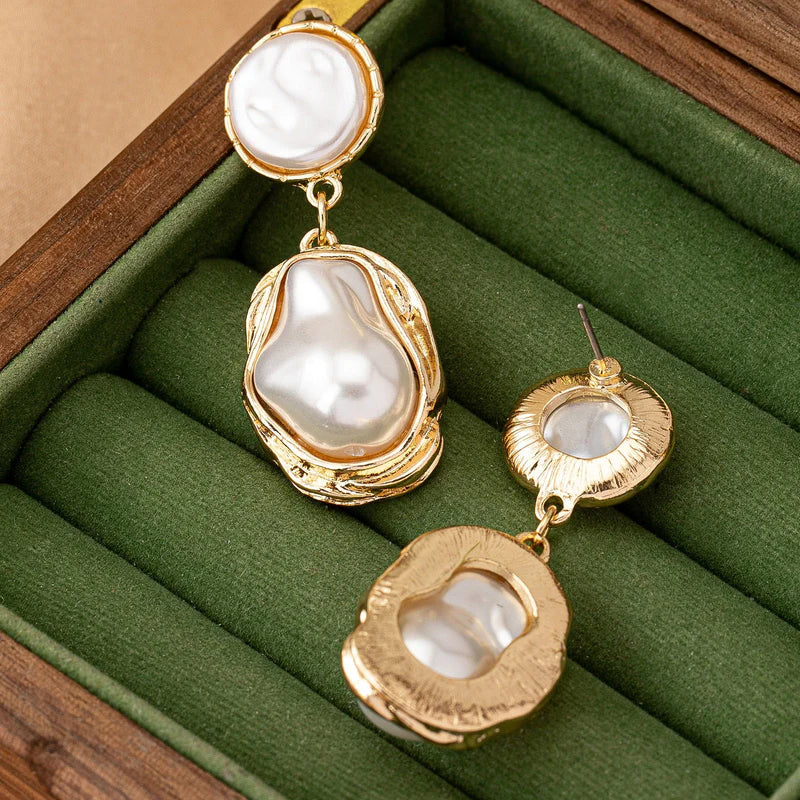 Golden Framed Pearl Drops