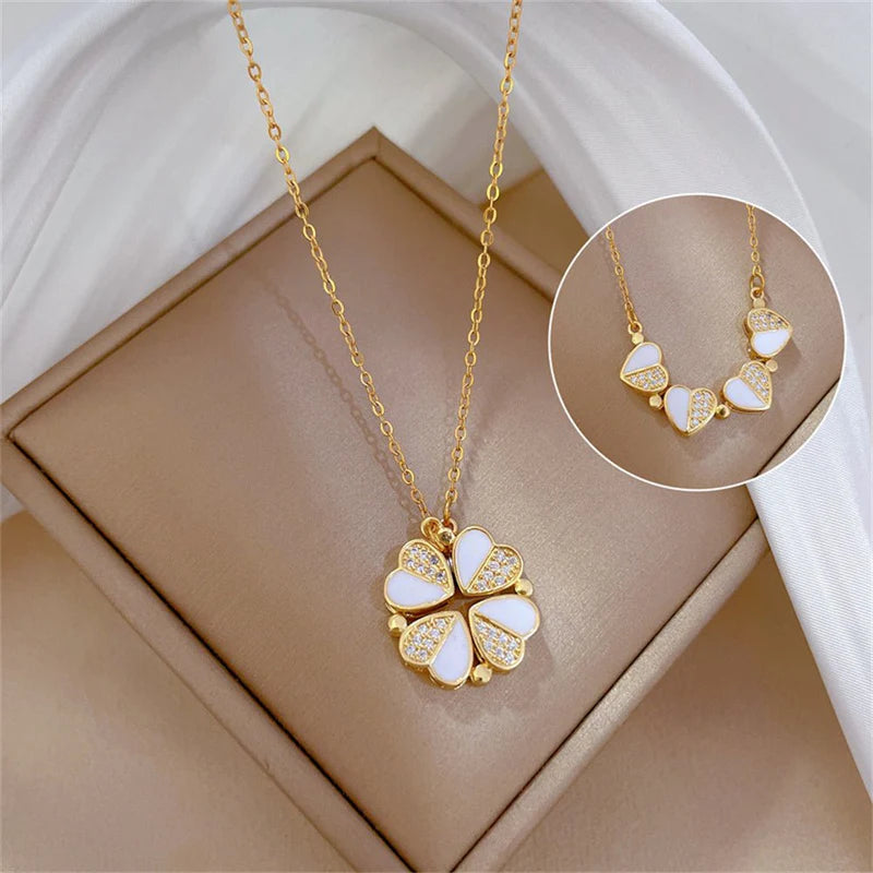 Transforming Heart Clover Necklace