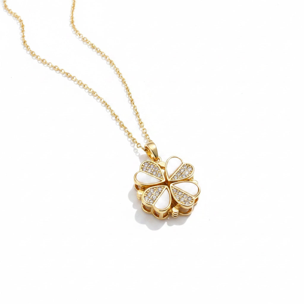 Transforming Heart Clover Necklace