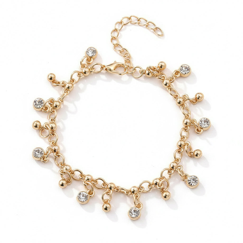Minimalist Diamond Studded Tassel Bracelet
