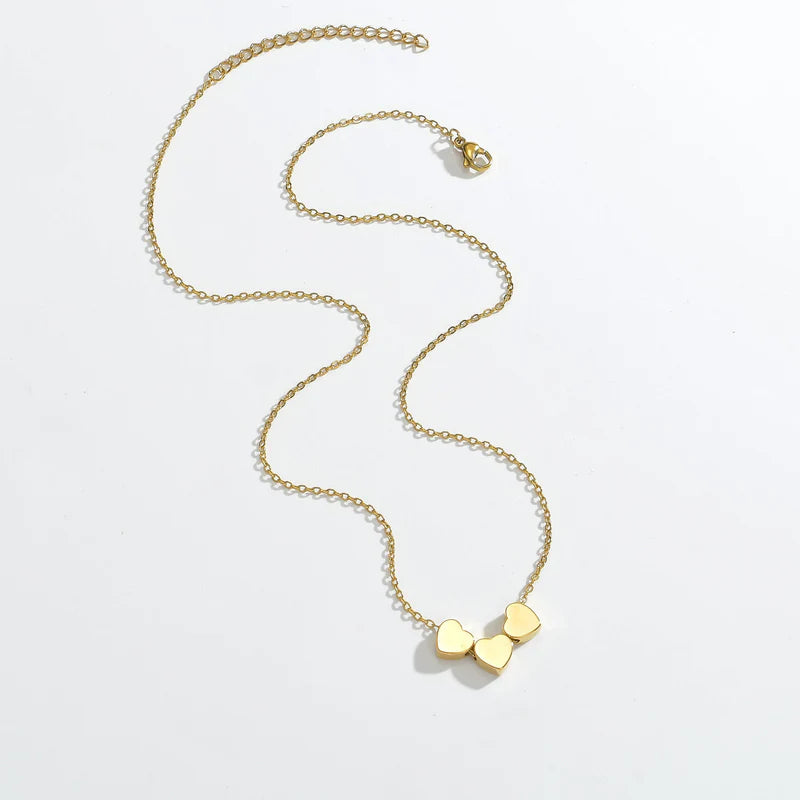 Triple Heart Charm Necklace
