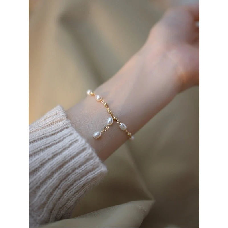 Handmade Pearl Chain Bracelet