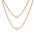 Minimalist Layered Pearl Necklace