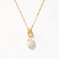 Gold Baroque Pearl Necklace