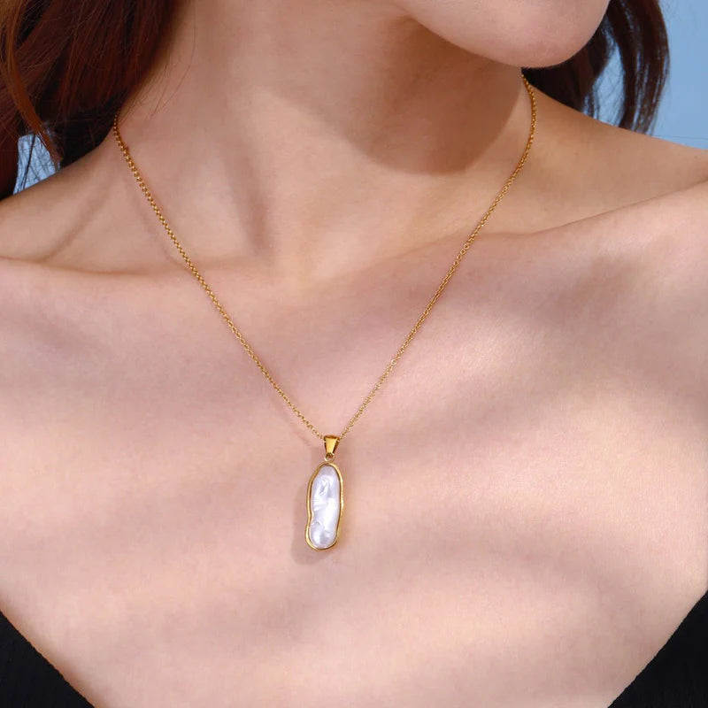 Liquid Pearl Medallion Necklace