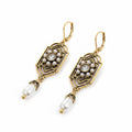 Vintage Victorian Pearl & Crystal Drop Earrings