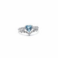 Aquamarine Heart Leaf Ring