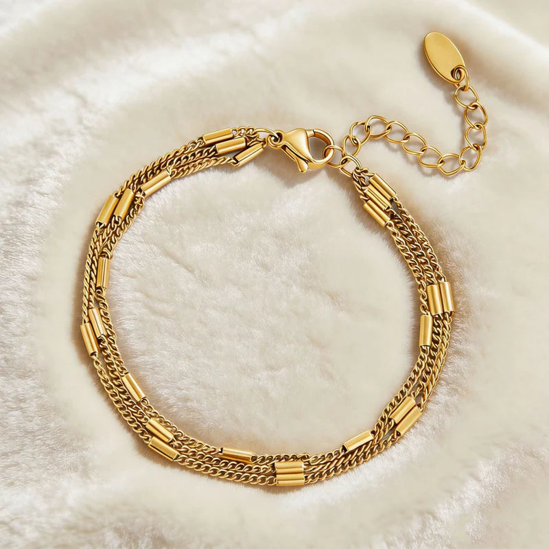 Minimal Multi-Layered Gold Bracelet