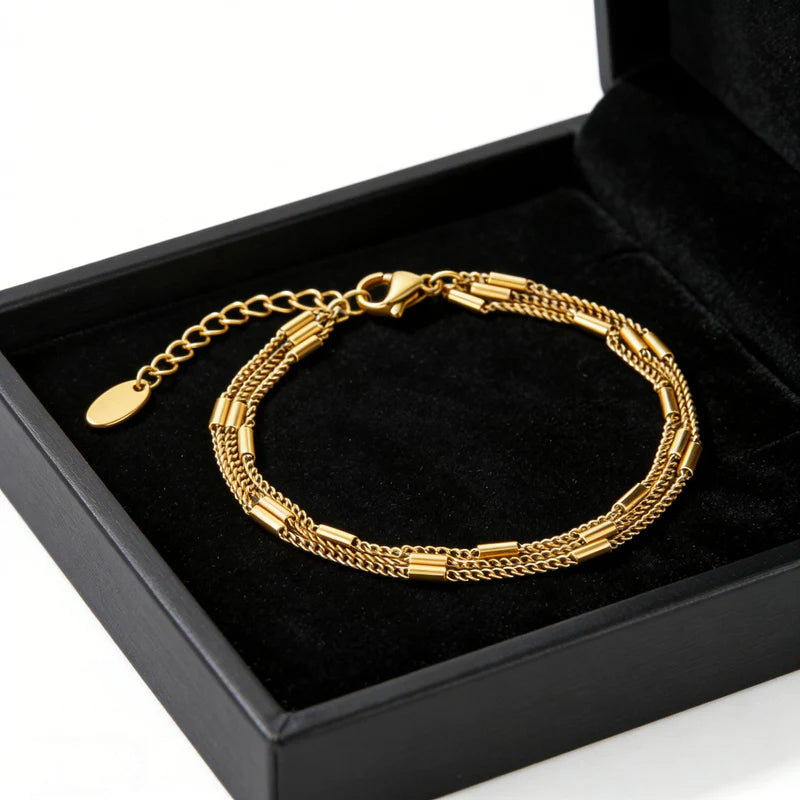 Minimal Multi-Layered Gold Bracelet