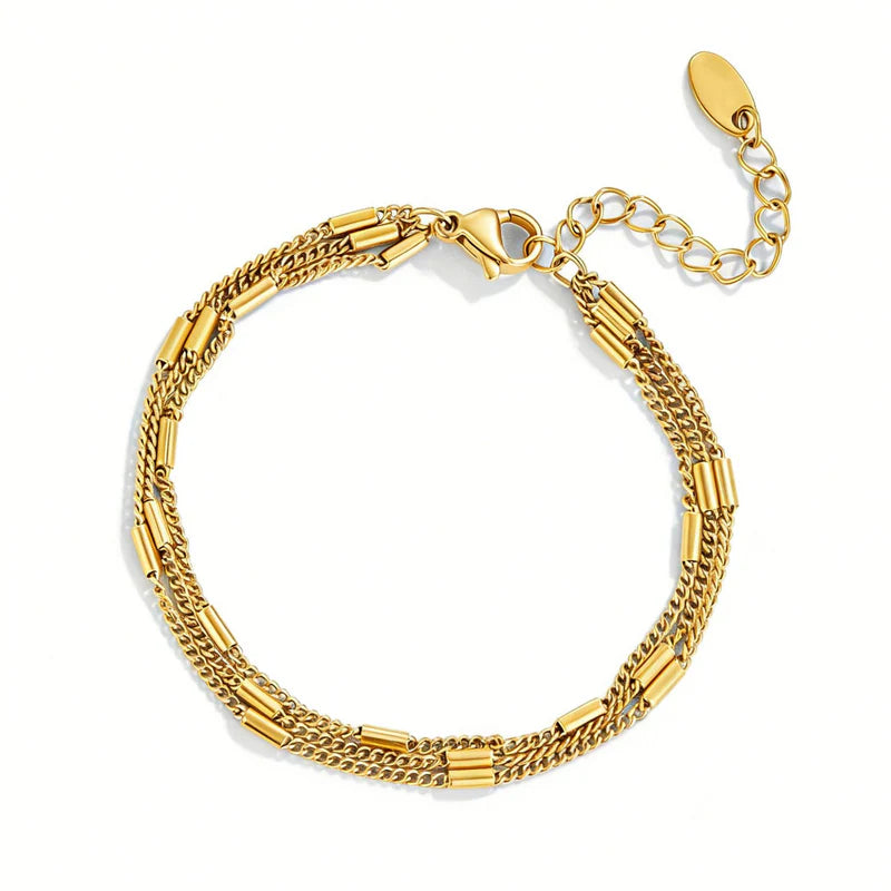 Minimal Multi-Layered Gold Bracelet