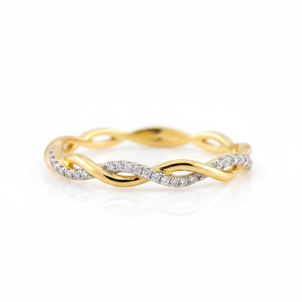 Gold Twisted Rope Statement Ring