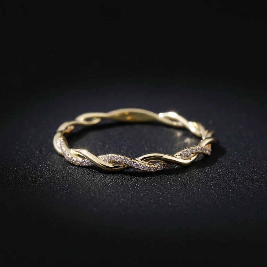 Gold Twisted Rope Statement Ring