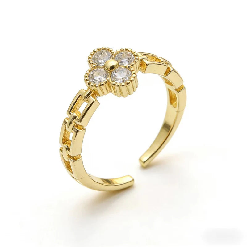 Clover Chain Open Ring