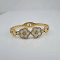 Twin Floral Charm Bangle