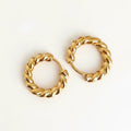 Golden Croissant Huggie Hoops