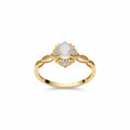 Gilded Oval Moonstone Ring