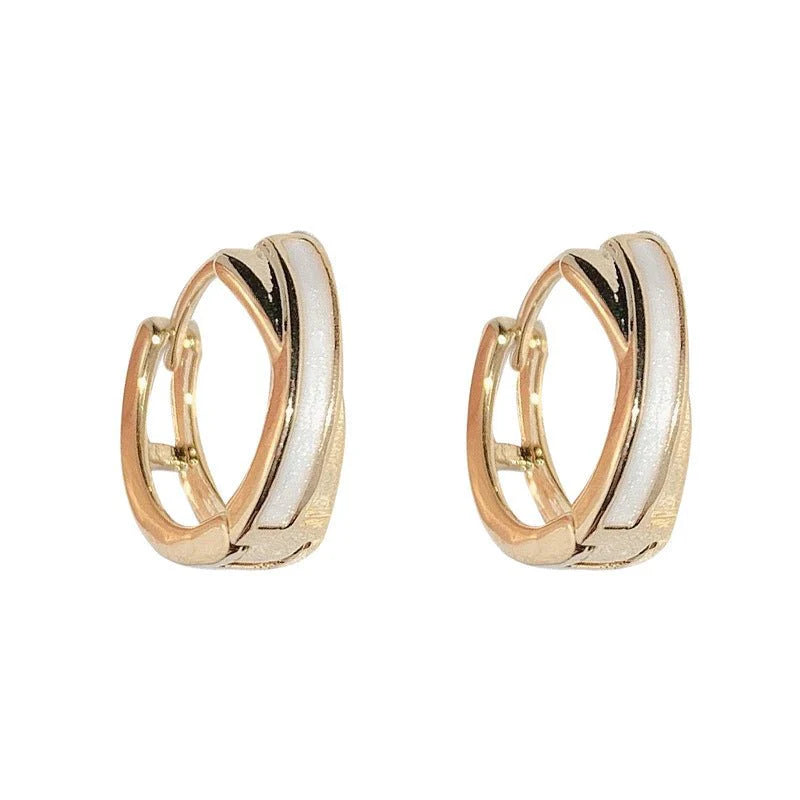 Luminous Criss-Cross Huggie Hoops