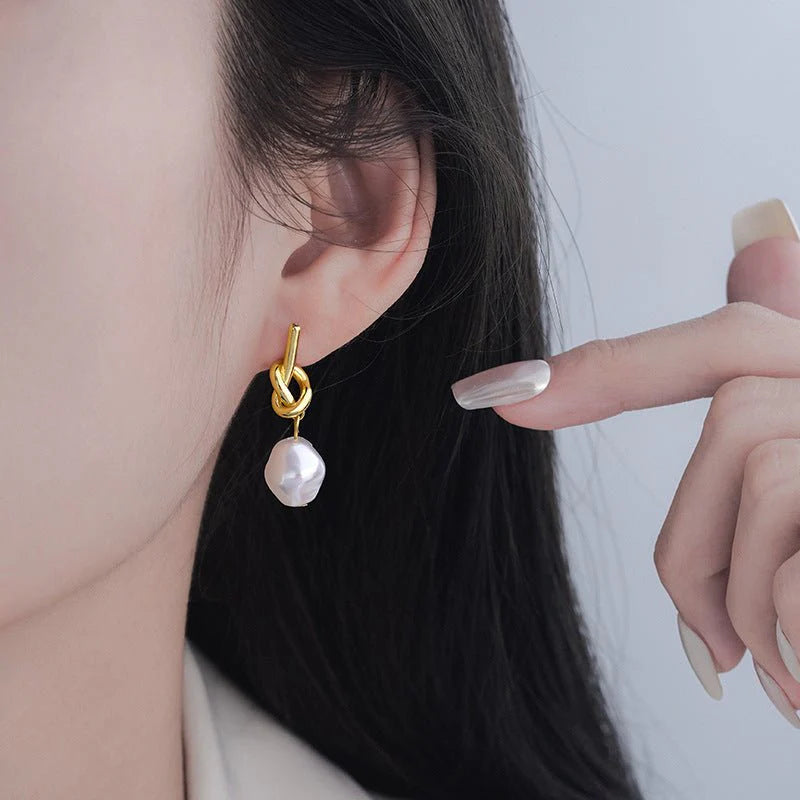 Vintage Baroque Pearl Earrings