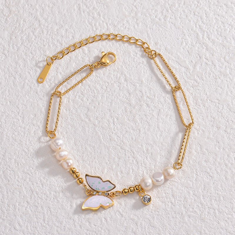 Butterfly Pearl Handmade Beaded Bracelet