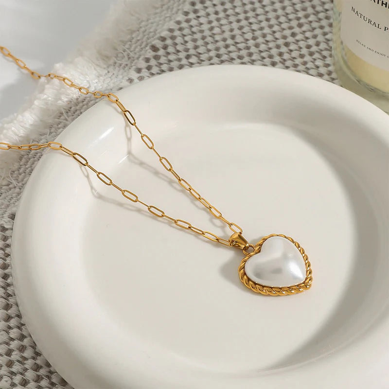 Pearl Essence Heart Necklace